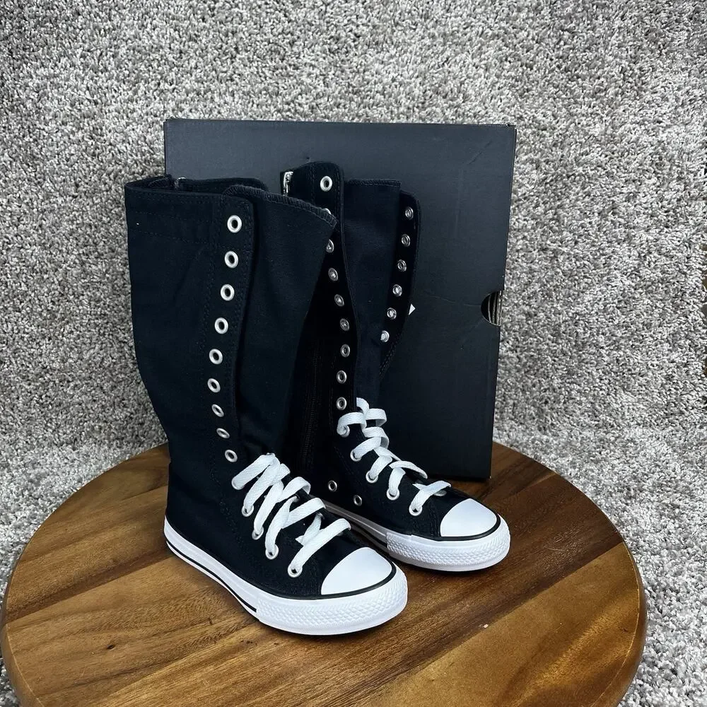 New Converse Chuck Taylor All Star XX Hi Knee High Black Boots Youth Size 11 Kid